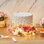 2 Pcs Acrylic Cake Stands for Dessert Table Clear Fillable Cake Riser Cupcake Tier with LED Strings for Birthday, alternate