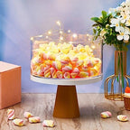 2 Pcs Acrylic Cake Stands for Dessert Table Clear Fillable Cake Riser Cupcake Tier with LED Strings for Birthday, alternate
