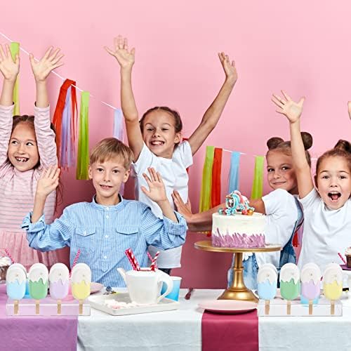 2 Pcs Acrylic Cakesicle Stand Display with 100 Wood Sticks in mainly clear and wood color, alternate view 4