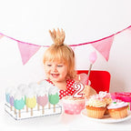 2 Pcs Acrylic Cakesicle Stand Display with 100 Wood Sticks in mainly clear and wood color, alternate view 6