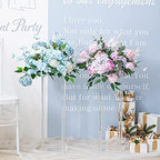 2 Pcs Acrylic Vase Wedding Centrepieces, 23.6in Clear Column Flower Stand Rectangular Display Rack, Cylinder, alternate view