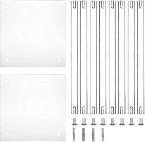 2 Pcs Acrylic Vase Wedding Centrepieces, 23.6in Clear Column Flower Stand Rectangular Display Rack, Cylinder, alternate view