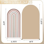 2 Pcs Arch Backdrop Cover Fabric, Beige Brown,7.2ft+6ft, alternate view 2