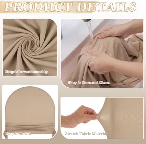 2 Pcs Arch Backdrop Cover Fabric, Beige Brown,7.2ft+6ft, alternate view 3