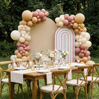 2 Pcs Arch Backdrop Cover Fabric, Beige Brown,7.2ft+6ft, alternate view 6
