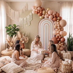 2 Pcs Arch Backdrop Cover Fabric, Beige Brown,7.2ft+6ft, alternate view 7
