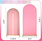 2 Pcs Arch Backdrop Cover Fabric, Brown Pink,7.2ft+6ft, alternate view 2
