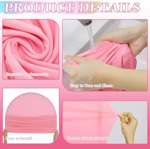 2 Pcs Arch Backdrop Cover Fabric, Brown Pink,7.2ft+6ft, alternate view 4