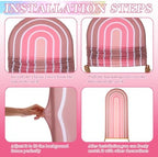 2 Pcs Arch Backdrop Cover Fabric, Brown Pink,7.2ft+6ft, alternate view 5