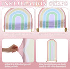 2 Pcs Arch Backdrop Cover Fabric, Macaroon Pink,6ft+5ft, alternate view 3