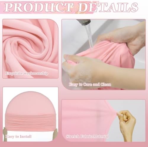 2 Pcs Arch Backdrop Cover Fabric, Macaroon Pink,6ft+5ft, alternate view 4