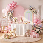 2 Pcs Arch Backdrop Cover Fabric, Macaroon Pink,6ft+5ft, alternate view 5