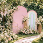 2 Pcs Arch Backdrop Cover Fabric, Macaroon Pink,6ft+5ft, alternate view 6