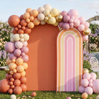 2 Pcs Arch Backdrop Cover Fabric, Orange Groovy,7.2ft+6ft