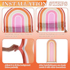 2 Pcs Arch Backdrop Cover Fabric, Orange Groovy,7.2ft+6ft, alternate view 3