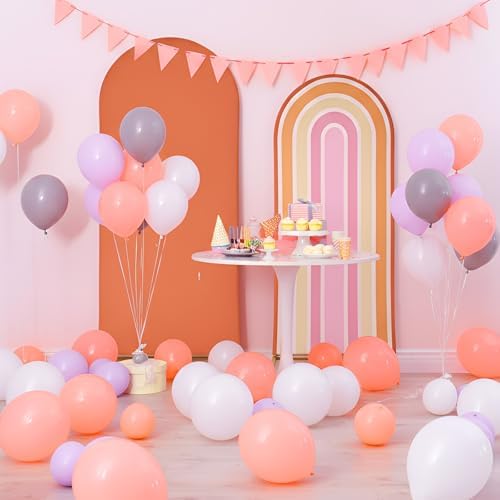 2 Pcs Arch Backdrop Cover Fabric, Orange Groovy,7.2ft+6ft, alternate view 6