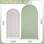 2 Pcs Arch Backdrop Cover Fabric, Sage Green,7.2ft+6ft, alternate view 2