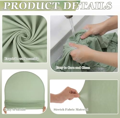 2 Pcs Arch Backdrop Cover Fabric, Sage Green,7.2ft+6ft, alternate view 5