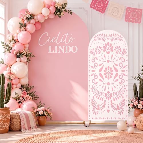2 Pcs Arch Backdrop Cover, Pink, Cielito Lindo in Pink