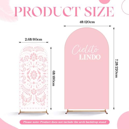 2 Pcs Arch Backdrop Cover, Pink, Cielito Lindo in Pink, alternate view 2