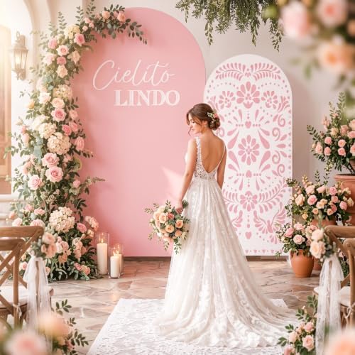 2 Pcs Arch Backdrop Cover, Pink, Cielito Lindo in Pink, alternate view 3