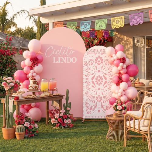 2 Pcs Arch Backdrop Cover, Pink, Cielito Lindo in Pink, alternate view 4