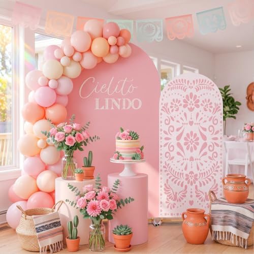 2 Pcs Arch Backdrop Cover, Pink, Cielito Lindo in Pink, alternate view 5