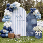 2 Pcs Arch Cover Backdrop, Blue A Blue Jean in 2.6 x 6 ft and 4 x 7.2 ft in Blue