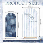 2 Pcs Arch Cover Backdrop, Blue A Blue Jean in 2.6 x 6 ft and 4 x 7.2 ft in Blue, alternate view 2
