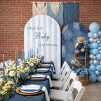 2 Pcs Arch Cover Backdrop, Blue A Blue Jean in 2.6 x 6 ft and 4 x 7.2 ft in Blue, alternate view 3