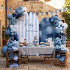 2 Pcs Arch Cover Backdrop, Blue A Blue Jean in 2.6 x 6 ft and 4 x 7.2 ft in Blue, alternate view 5