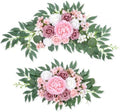 2 PCS Arch Flowers, Artificial Flowers for Wedding Arch Floral Swag Pink for Wedding Welcome Signs, Baby Shower
