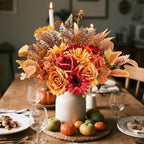2 Pcs Artificial Fall Flowers Bouquet for Decoration, Fall Fake Silk Flower Arrangement Faux Autumn Flowers Fall, alternate