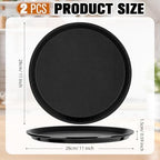 2 Pcs Bar Service Tray Round Plastic Non Slip,11", alternate view 2