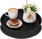 2 Pcs Black Restaurant Serving Trays Bulk, Round Tray, 16 Inch in Black