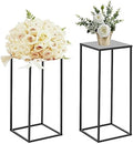 2 PCS Black Vases Flower Stands 23.6", Wedding Centerpieces for Tables, Metal Geometric Flower Vase, Tall Flower