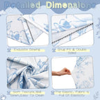 2 Pcs Blue Floral Arch Covers Backdrop 7.2ft 6ft Stretchy Fabric Covers for Ripples Wedding Bridal Shower Baby, alternate