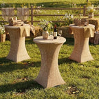 2 Pcs Burlap Fitted Stretch Cocktail Table Cover, alternate view 6
