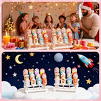 2 Pcs Cake Pop Stand with 50 Pcs 2 mm Lollipop Sticks 3 Tier 12 Holes White Wooden Rectangle Candy Display, alternate view 6