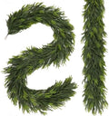 2 PCS Christmas Garland Norfolk Pine Garland Real Touch Faux Christmas Greenery Xmas Garland for Mantle, Table