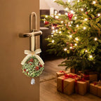 2 PCS Christmas Mistletoe Decoration Artificial Mistletoe Hanging Crystal Ornament Kissing Ball with Berry Bow, alternate