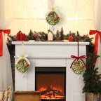 2 PCS Christmas Mistletoe Decoration Artificial Mistletoe Hanging Crystal Ornament Kissing Ball with Berry Bow, alternate