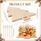 2 Pcs Christmas Tree Skewer Holder with 100 Pcs 5.9" Cocktail Pick, 98 Holes Xmas Fruit Kabobs Appetizer Food, alternate view
