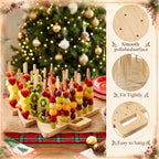 2 Pcs Christmas Tree Skewer Holder with 100 Pcs 5.9" Cocktail Pick, 98 Holes Xmas Fruit Kabobs Appetizer Food, alternate view