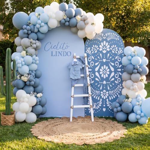2 Pcs Cielito Lindo Arch Cover, Blue, 6ft 7.2ft in 2.6 ft x 6 ft and 4 ft x 7.2 ft in Blue