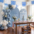 2 Pcs Cielito Lindo Arch Cover, Blue, 6ft 7.2ft in 2.6 ft x 6 ft and 4 ft x 7.2 ft in Blue, alternate view 2