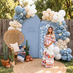 2 Pcs Cielito Lindo Arch Cover, Blue, 6ft 7.2ft in 2.6 ft x 6 ft and 4 ft x 7.2 ft in Blue, alternate view 3
