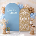 2 Pcs Cielito Lindo Arch Cover, Blue, Brown, 6ft 7.2ft in 2.6 x 6 ft and 4 x 7.2 ft in Blue and Brown