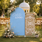 2 Pcs Cielito Lindo Arch Cover, Blue, Brown, 6ft 7.2ft in 2.6 x 6 ft and 4 x 7.2 ft in Blue and Brown, alternate view 6