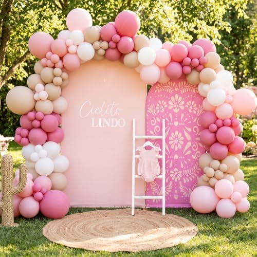 2 Pcs Cielito Lindo Arch Cover, Pink, 6ft 7.2ft in 2.6 x 6 ft and 4 x 7.2 ft in Dusty Pink